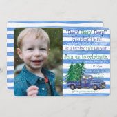 少し青いトラックによってインスパイア休日の誕生日の招待 招待状 (正面/裏面)