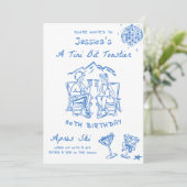 少し青みがかったトースト色のアフレスキーバースデー 招待状 (スタンド正面)