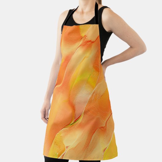 少し黄色と多くのオレンジで彫られた エプロン (インサイチュ)