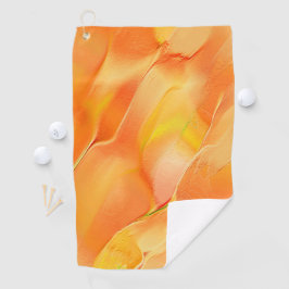 少し黄色と多くのオレンジで彫られた ゴルフタオル