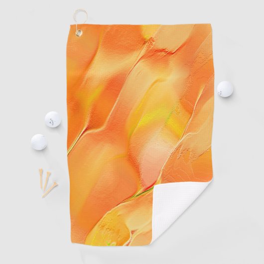 少し黄色と多くのオレンジで彫られた ゴルフタオル (インサイチュ)