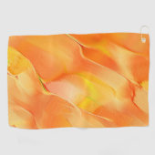 少し黄色と多くのオレンジで彫られた ゴルフタオル (横)