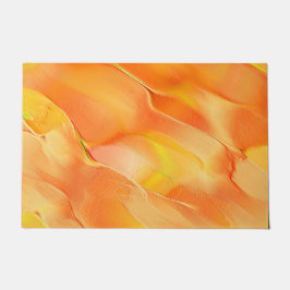 少し黄色と多くのオレンジで彫られた ドアマット