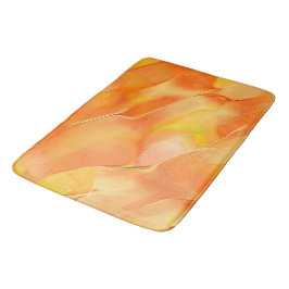 少し黄色と多くのオレンジで彫られた バスマット