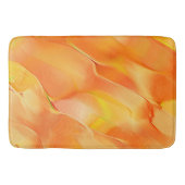 少し黄色と多くのオレンジで彫られた バスマット (正面)