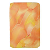 少し黄色と多くのオレンジで彫られた バスマット (正面縦)