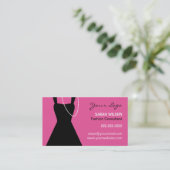 少し黒い服の名刺のデザイン、ファッション 名刺 (スタンド正面)