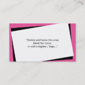 少し黒い服の名刺のデザイン、ファッション 名刺 (裏面)