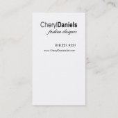 "少し黒い服"のファッション・デザイナー、スタイリスト 名刺 (裏面)