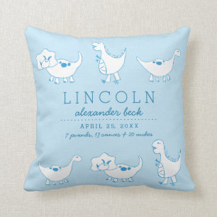 少しDinosの誕生情報枕 クッション