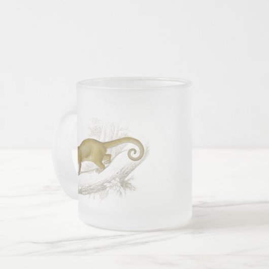 少しkinkajouの蜂蜜くまペットヴィンテージの引くこと フロストグラスマグカップ (正面左)