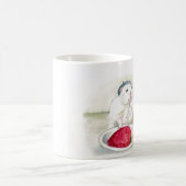 少しPierroいちごを持つハムスター コーヒーマグカップ (中央)