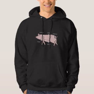 少しPiggieのおもしろいなブタの肉屋の図表 パーカ