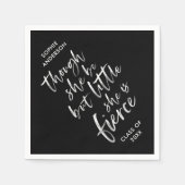 少ないながらも激しいWilliam Shakespeareのブラシスクリプト スタンダードカクテルナプキン (正面)