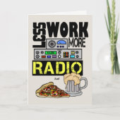 少ない作業、より多くの無線アマチュア無線誕生日カード カード (正面)