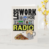 少ない作業、より多くの無線アマチュア無線誕生日カード カード (黄色い花)