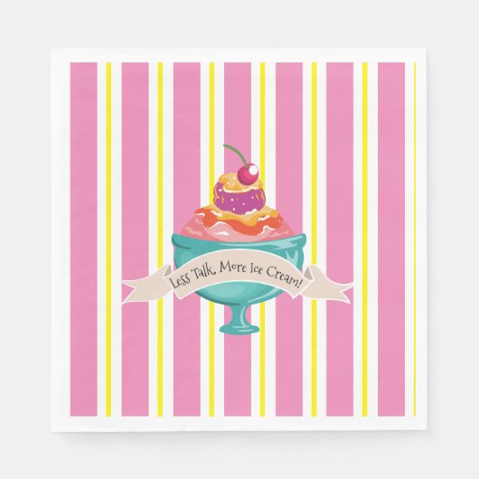 少ない話、より多くのアイスクリーム紙ナプキン スタンダードランチョンナプキン (正面)
