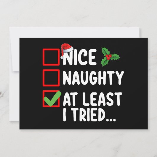 少なくといけなも私はクリスマスリストHolidを試した 招待状 (正面)