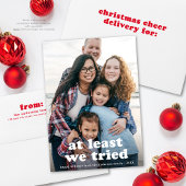 少なくとおもしろいも、私たちはクリスマスの一枚の写真を試した シーズンカード