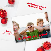 少なくとおもしろいも、私たちはレッドホリデーの写真カードを試した シーズンカード