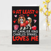 少なくともキャバリア・キング・チャールズ・スパニエルが私を愛してるV カード (黄色い花)