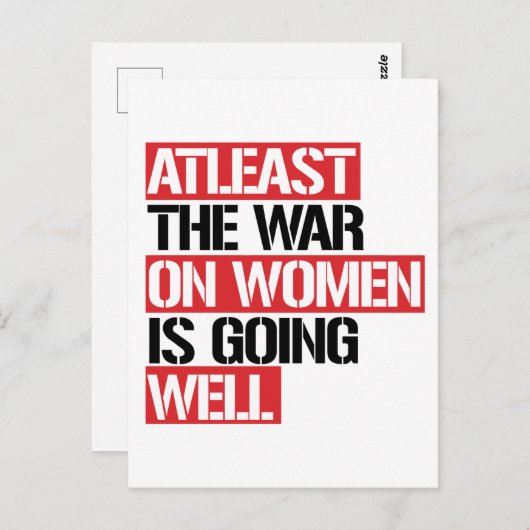 少なくとも女性戦争は順調に進んでいる ポストカード (正面/裏面)