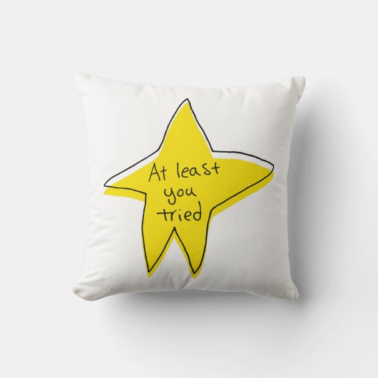 少なくとも試してみた – Yellow Star クッション (正面)