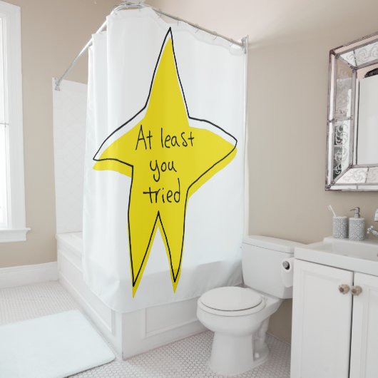 少なくとも試してみた – Yellow Star シャワーカーテン (インサイチュ)
