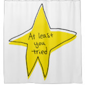少なくとも試してみた – Yellow Star シャワーカーテン (正面)