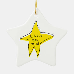 少なくとも試してみた – Yellow Star セラミックオーナメント