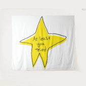 少なくとも試してみた – Yellow Star タペストリー (正面(横))