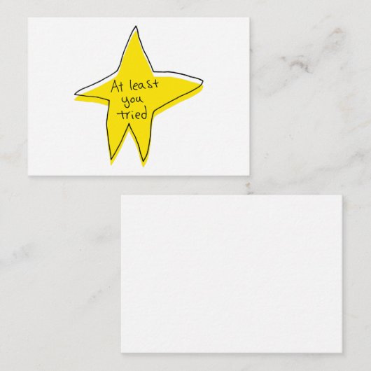 少なくとも試してみた – Yellow Star ノートカード (正面/裏面)