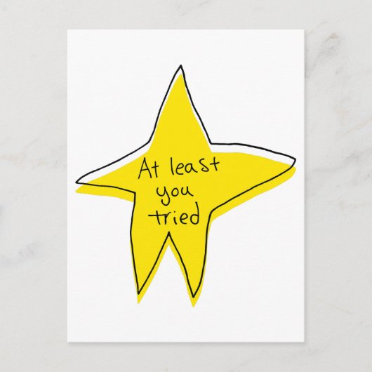 少なくとも試してみた – Yellow Star ポストカード (正面)