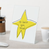 少なくとも試してみた – Yellow Star - Tabletopシンボルや象徴 台座サイン (インサイチュ)