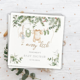 少メリーし | Boho男の子の冬の赤ちゃんシャワー スタンダードカクテルナプキン