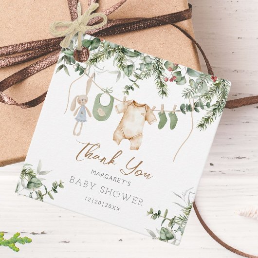 少メリーし | Boho男の子の冬の赤ちゃんシャワー フェイバータグ