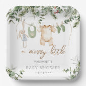 少メリーし | Boho男の子の冬の赤ちゃんシャワー ペーパープレート (正面)