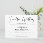 少人数の縮小ウェディング　計画変更　エレガント 案内状 (スタンド正面)