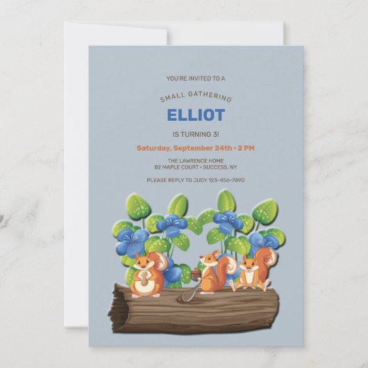 少人数の集まり 招待状 (正面)