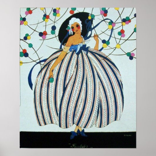 少女お洒落美しいファッション衣装デザイン ポスター (正面)