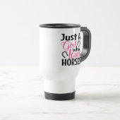 少女がウマスを愛するウェスタン女性のカーボーイカワイトホース トラベルマグ (正面右)