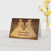 少女がブライドズ・レズビアンの結婚カードに出会う カード (黄色い花)