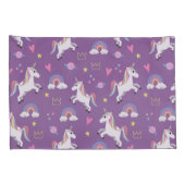 少女たちかわいい紫の一角獣のレインボー&ネームキッズ 枕カバー (裏面-右)