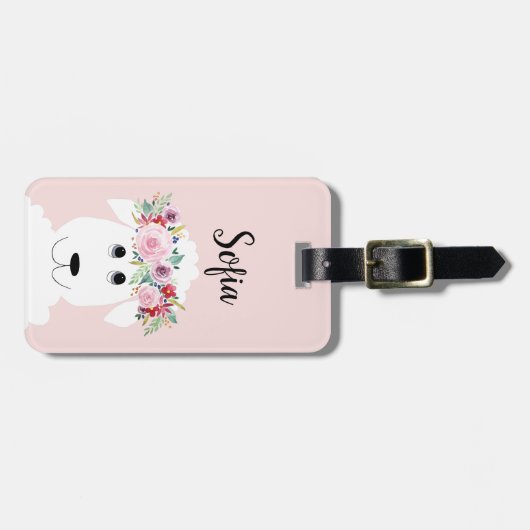 少女たちかわいい羊水彩花と名前 ラゲッジタグ (正面横)