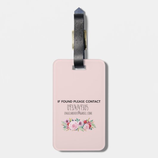 少女たちかわいい羊水彩花と名前 ラゲッジタグ (裏面縦)