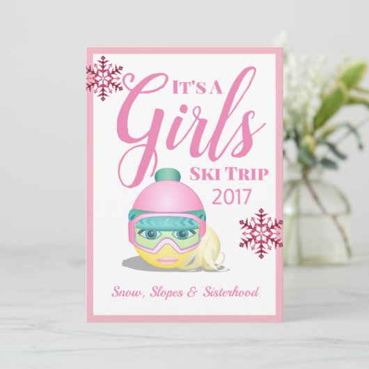 少女たちがスキー旅行、絵文字をスキー 招待状 (スタンド正面)