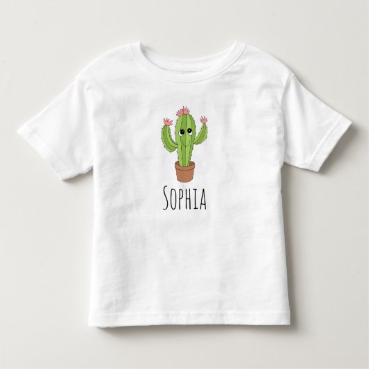 少女たちのかわいいかわいいのサクタスの植物と名前 トドラーTシャツ (正面)