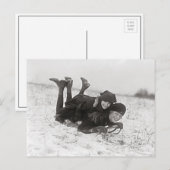 少女たちのそり遊び 1915年 ポストカード (正面/裏面)