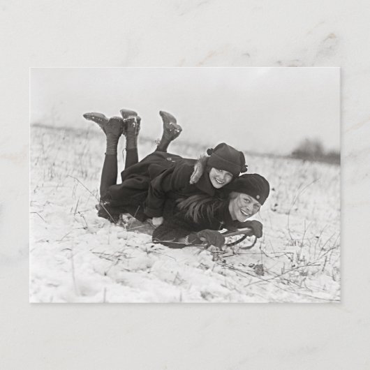 少女たちのそり遊び 1915年 ポストカード (正面)