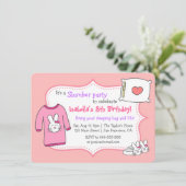 少女たちの眠りの誕生日パーティー、そりの上のパジャマ 招待状 (スタンド正面)